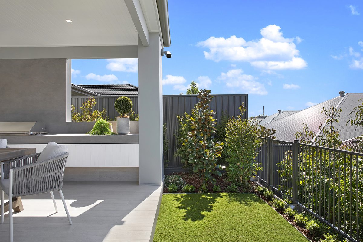 Landscaped garden by Refined Group at the Clarendon display home, Willowdale