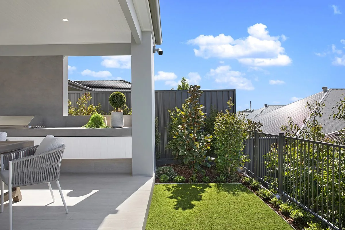 Landscaped garden by Refined Group at the Clarendon display home, Willowdale