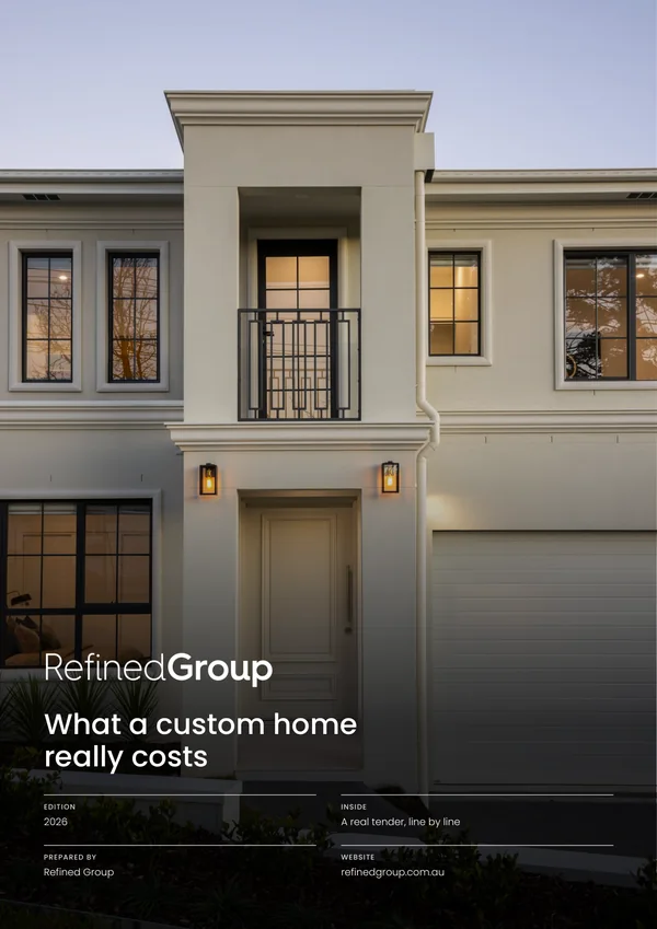 Cover of the Refined Group guide What a custom home really costs